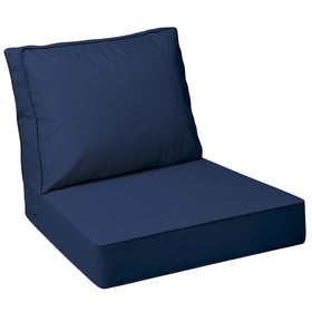 AAAAAcessories outdoor deep-seat cushions provide plush navy comfort for 24x24x5 chairs.