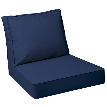 AAAAAcessories outdoor deep-seat cushions provide plush navy comfort for 24x24x5 chairs.