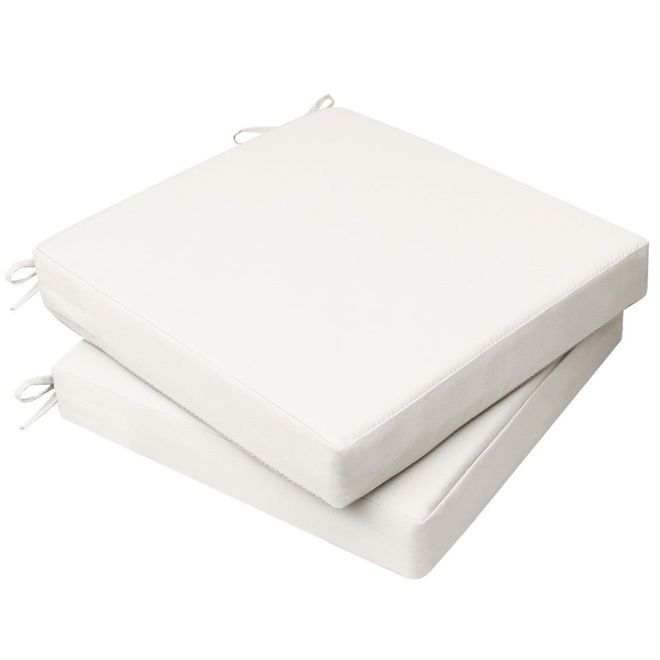 AAAAAcessories outdoor chair cushions in creamy white on a chair for cozy seating.