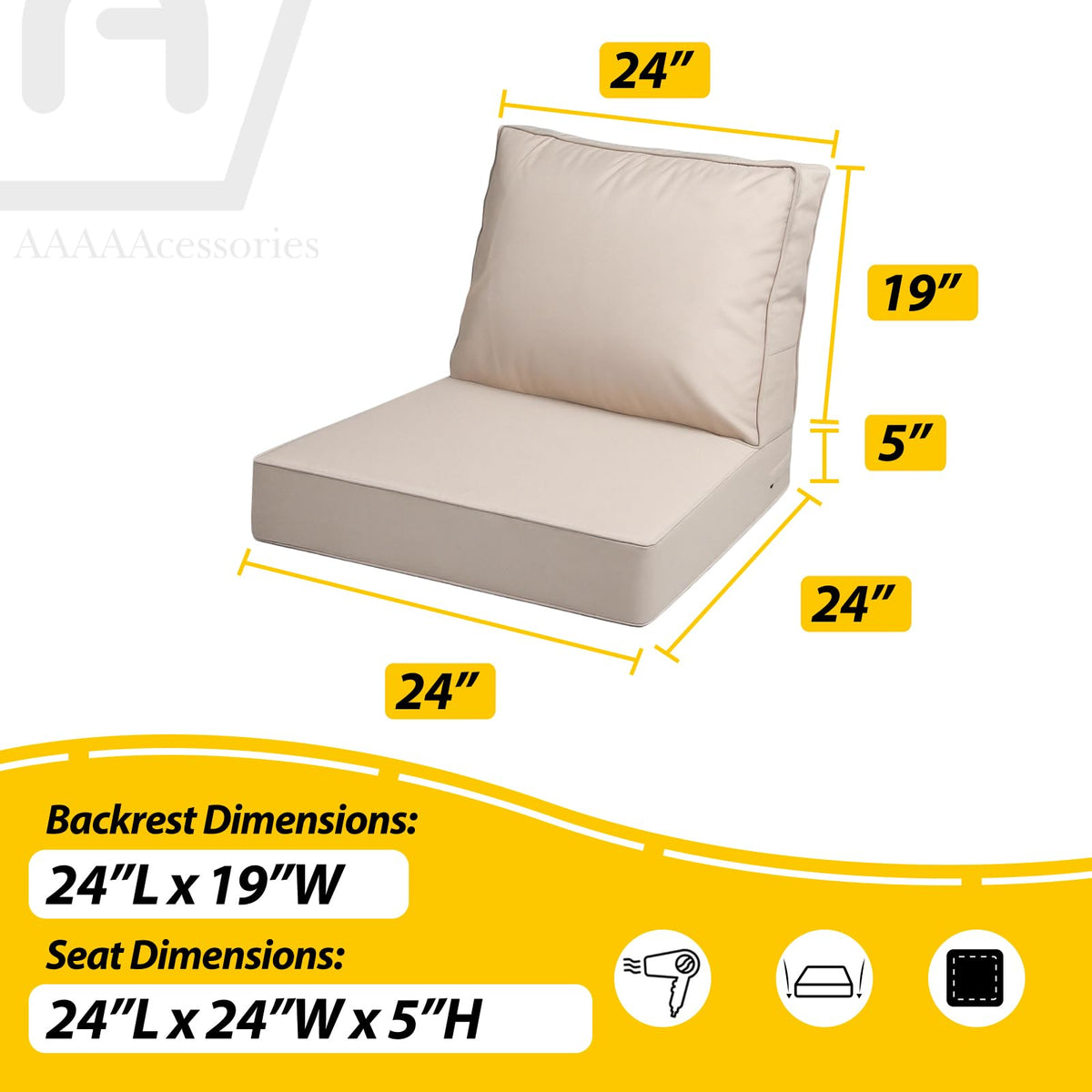 AAAAAcessories polyurethane foam seat cushion provides soft, pressure-relieving support.