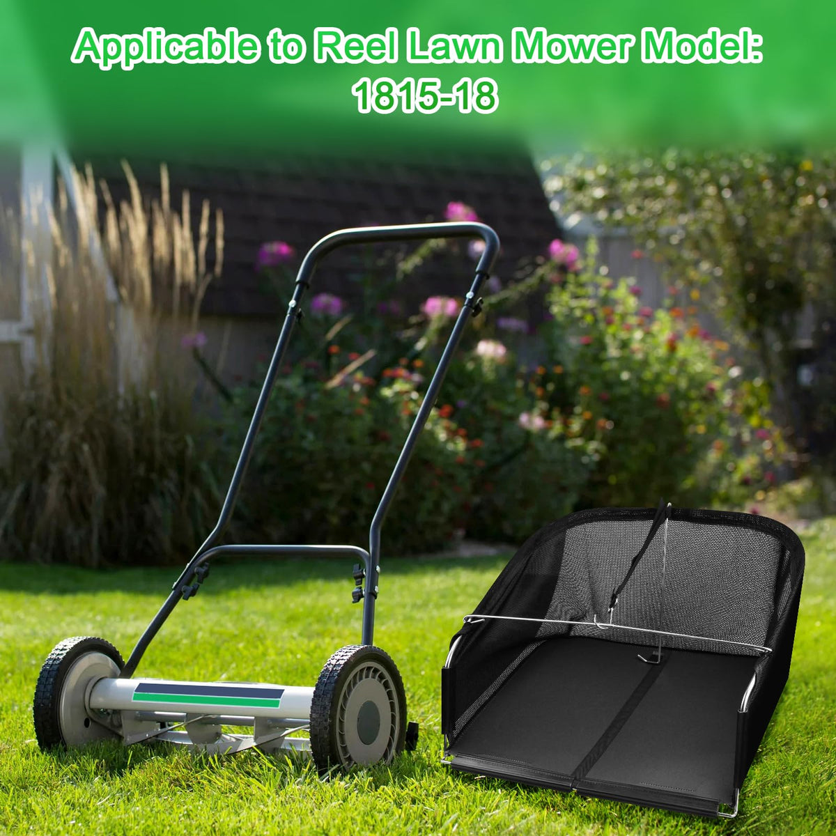 AAAQQ GC91820 full-bag usage illustrates tidy lawns after mowing