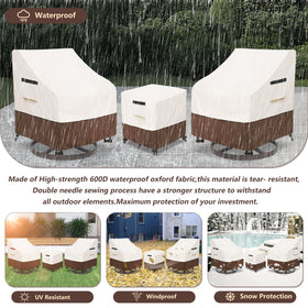 Aacabo beige patio cover close-up; blends with outdoor decor while protecting furniture.