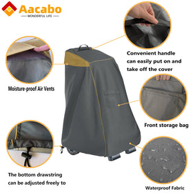 Aacabo Caddy Cover close-up of laminated undercoating for weather resistance