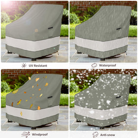 Aacabo grayish-green cover blends with outdoor decor while shielding furniture