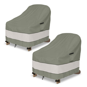 Aacabo outdoor Adirondack chair cover front view protects chairs from rain and sun.