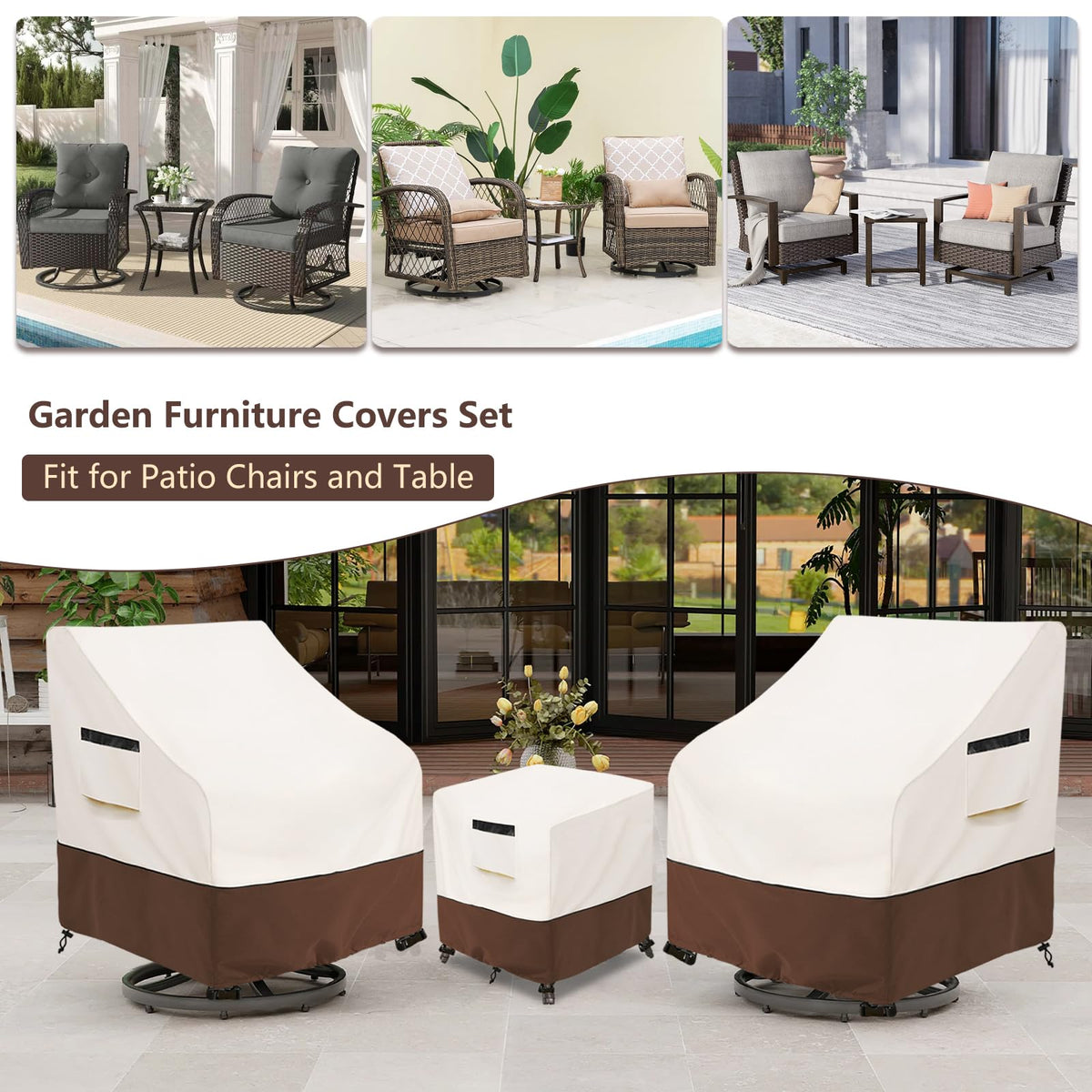 Aacabo patio cover set in package; easy to install and store.