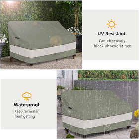 Aacabo cover placed over furniture highlighting size compatibility with 79W x 38D x 35H