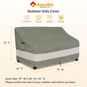 Aacabo outdoor sofa cover fabric detail shows 600D Oxford material