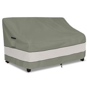 Aacabo outdoor sofa cover front view in grey green protects furniture from weather and dust