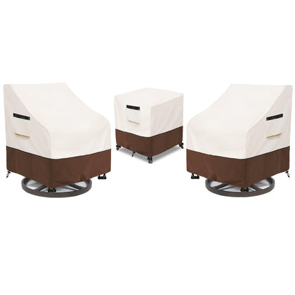 Aacabo patio bistro chair cover, front view; waterproof protection for chairs.