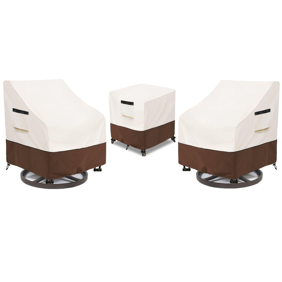 Aacabo patio bistro chair cover, front view; waterproof protection for chairs.