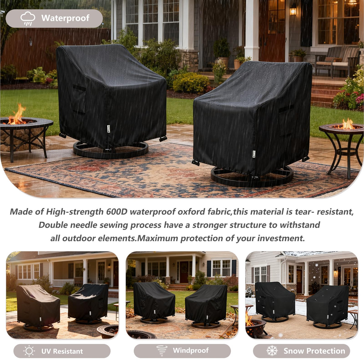 Aacabo waterproof cover cleans easily with a hose for quick maintenance