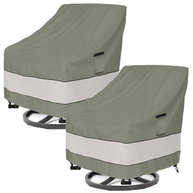 Aacabo patio chair cover waterproof grayish green front view protects swivel chairs