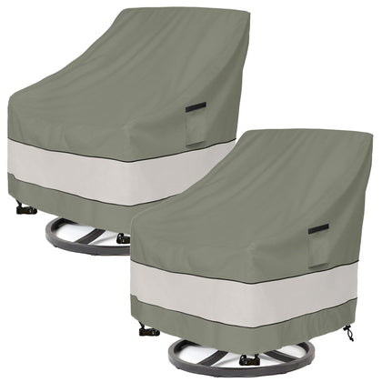 Aacabo patio chair cover waterproof grayish green front view protects swivel chairs