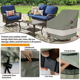 Aacabo windproof design with elastic hem and buckles helps stabilize cover