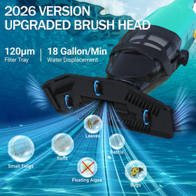 Aaculpet vacuum shows dual-head cleaning for large areas and fine debris.
