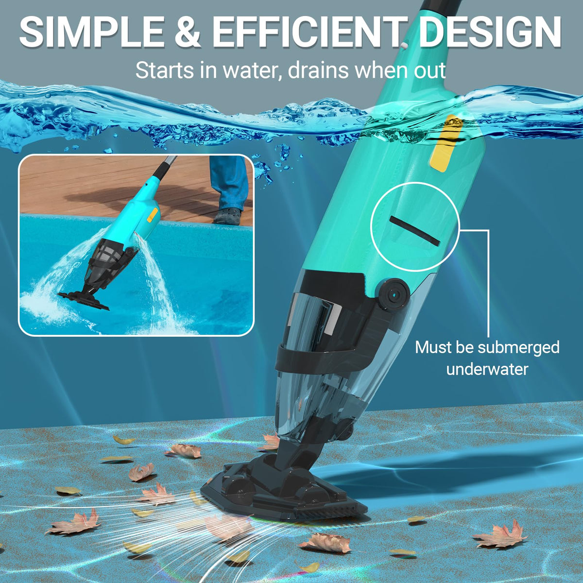 Aaculpet lightweight design reduces effort during pool cleaning sessions.