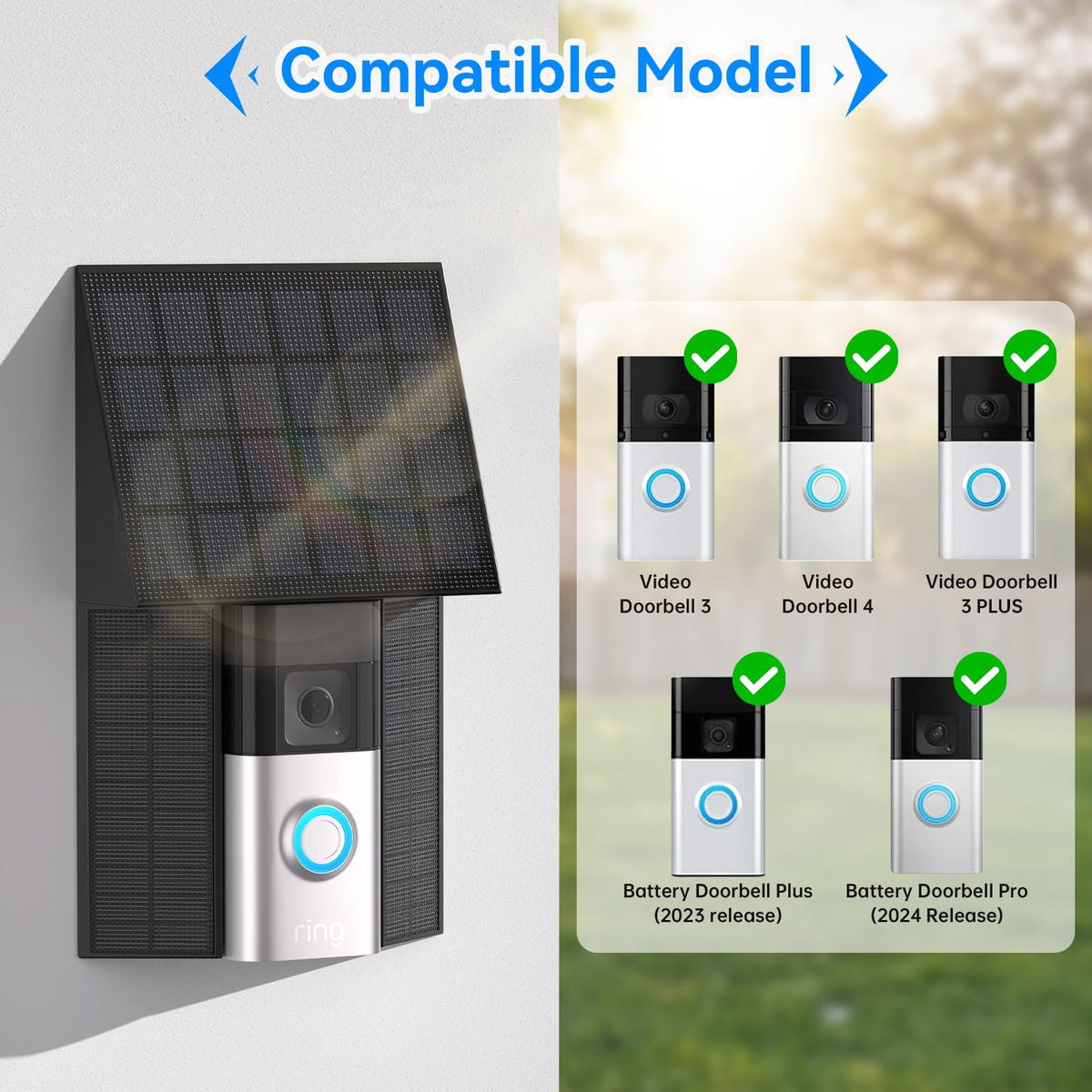 Aaeytby all-in-one mount and panel enables quick, secure doorbell installation.