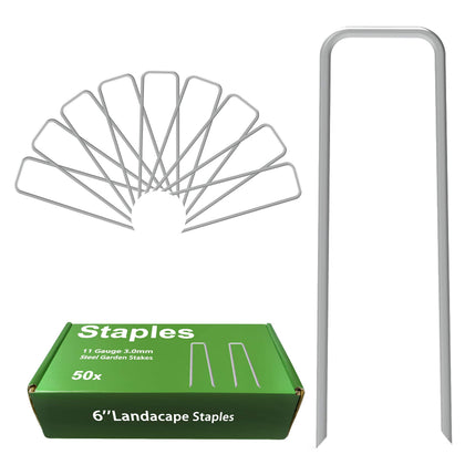 AAGUT garden stakes 6-inch, 11-gauge, galvanized for outdoor use.
