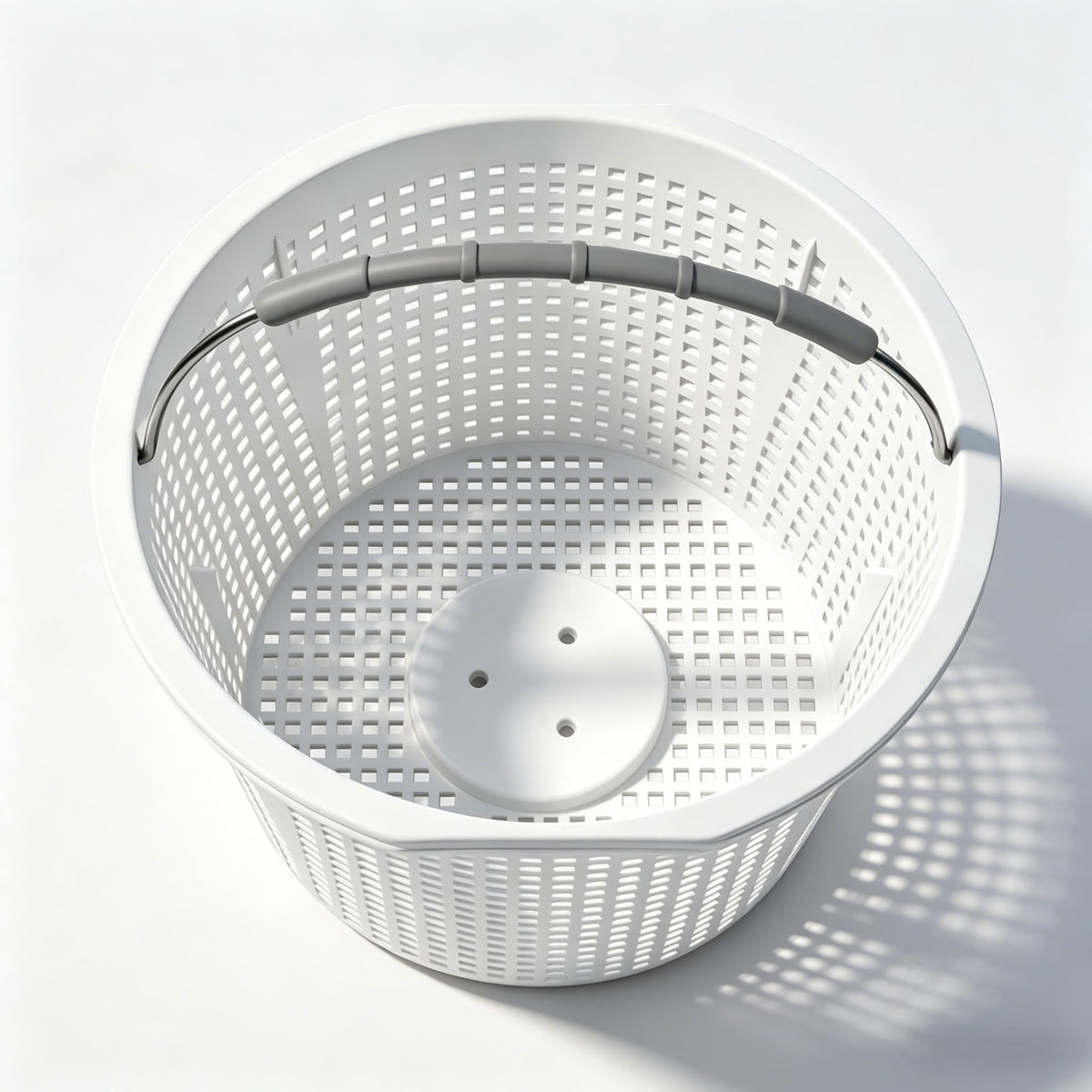 A AIRMACHIN pool skimmer basket for Pentair 516112 with built-in weight for stability.