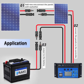 AAKL solar cable with male and female connectors for easy setup