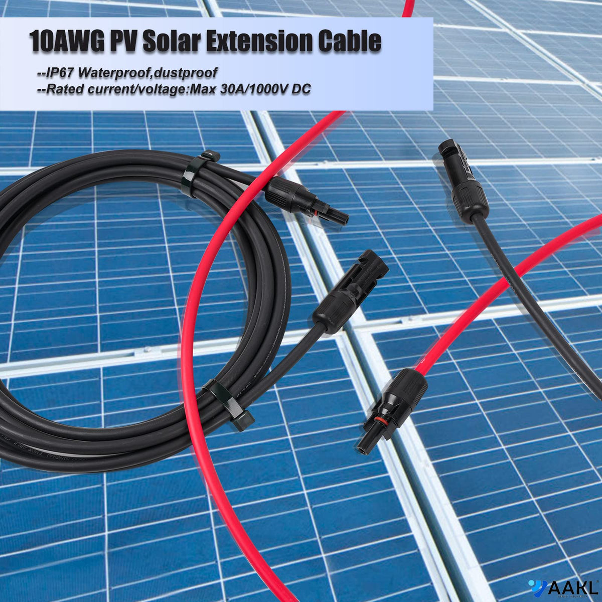 AAKL roof installation scene showing secure outdoor solar cable