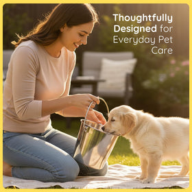 AASPIRE PETS bucket with durable stainless steel construction for daily use.