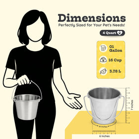 AASPIRE PETS bucket hanging on kennel for convenient feeding.