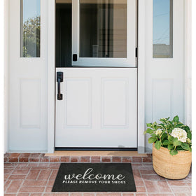 AAZZKANG 28x18-inch mat fits under doors with a low profile.