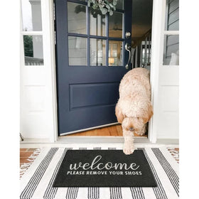 AAZZKANG decorative-entryway mat complements any doorstep.