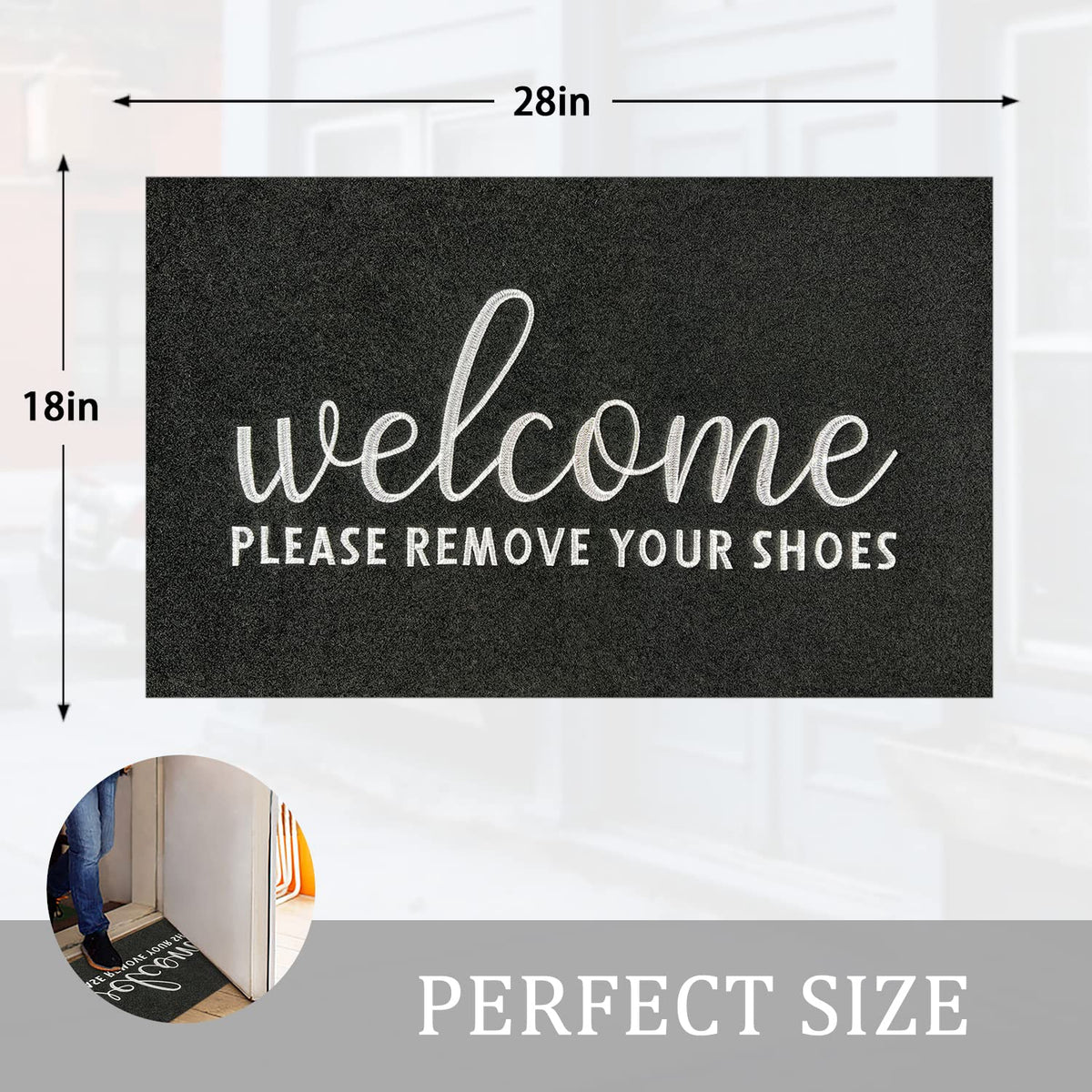 AAZZKANG outdoor-indoor doormat with non-slip backing for safety.