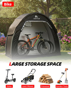 Abahub portable bike storage shed tent with two-way zipper reducing water intrusion during rain