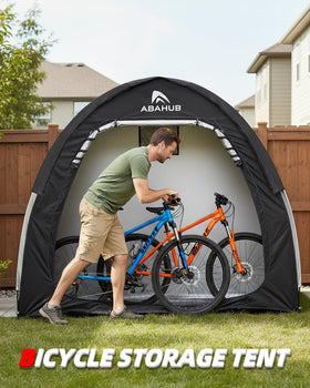 Abahub portable bike storage shed tent with waterproof top rain cover shields equipment in wet conditions