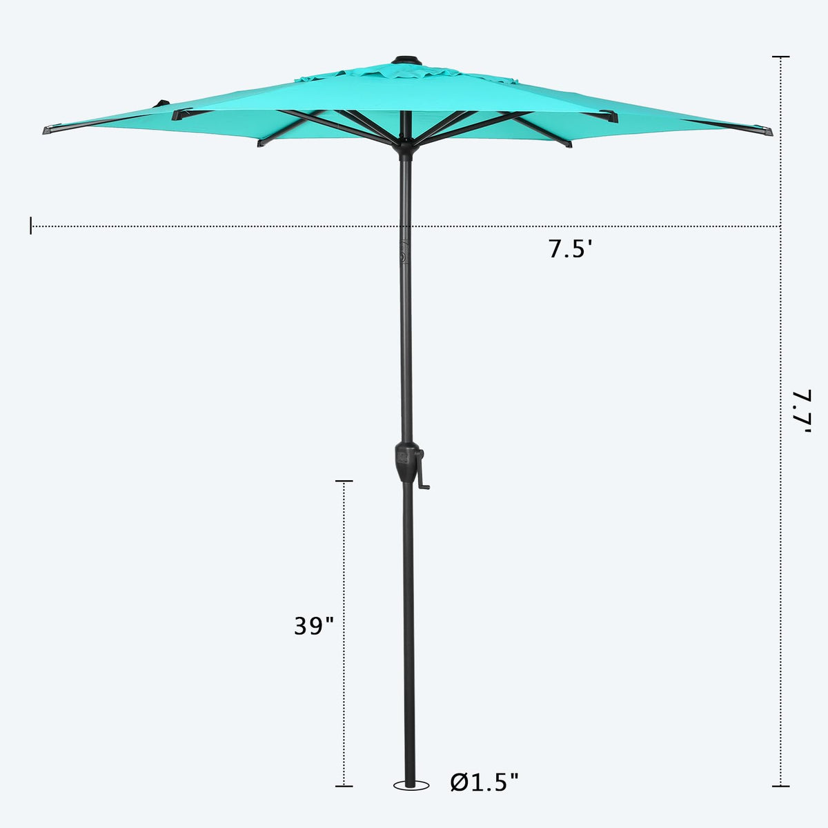 Abba Patio Lyon umbrella shade for 4-6 people by the pool.