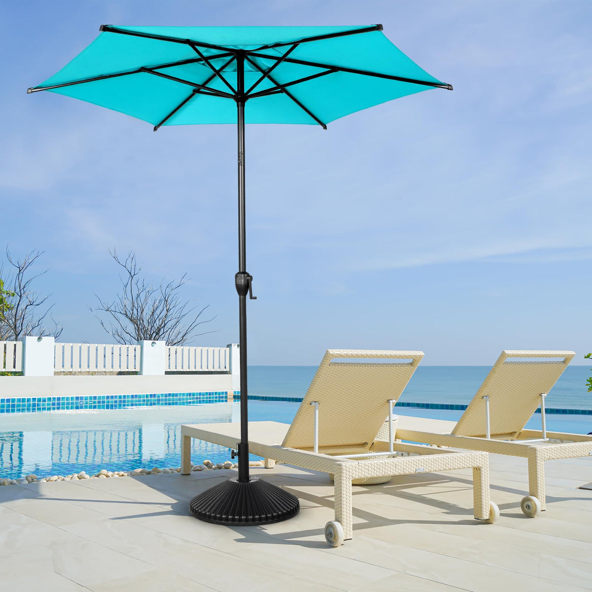 Abba Patio Lyon umbrella UPF50+ fabric blocks strong sun.
