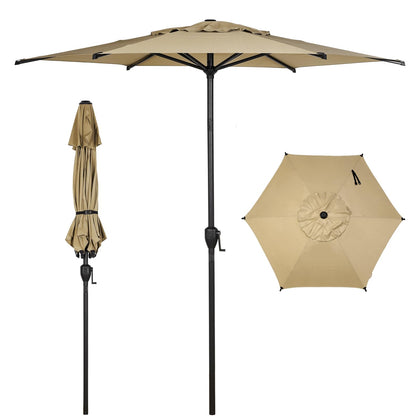 Abba Patio Lyon 7.5ft umbrella opened for outdoor shade and comfort.
