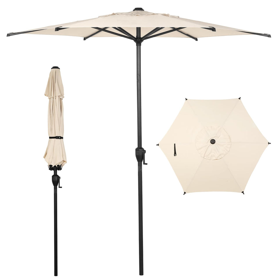 Abba Patio Lyon 7.5ft umbrella with push-button tilt for precise shade control.