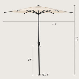 Abba Patio Lyon 7.5ft umbrella can shade 4-6 people comfortably.