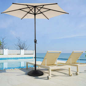 Abba Patio Lyon 7.5ft umbrella has a vented canopy for airflow.