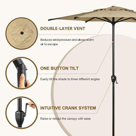 Abba Patio Lyon umbrella crank handle in action for easy height control.