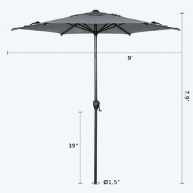 Abba Patio Lyon umbrella crank operation for effortless height and angle control.