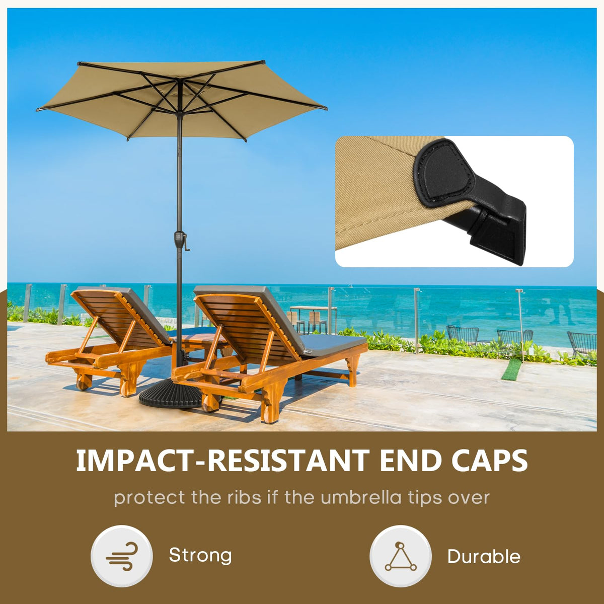 Abba Patio Lyon vented canopy promotes airflow and rain protection.