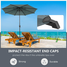 Abba Patio Lyon umbrella waterproof canopy keeps you dry in light rain.