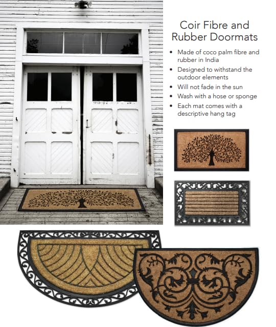 Abbott Collection Floral Bee Doormat bloom accents for curb appeal and mood.