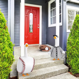 23-inch size fits standard lawn geese for quick dressing.