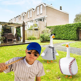 Vivid baseball design brings party mood to patio celebrations.