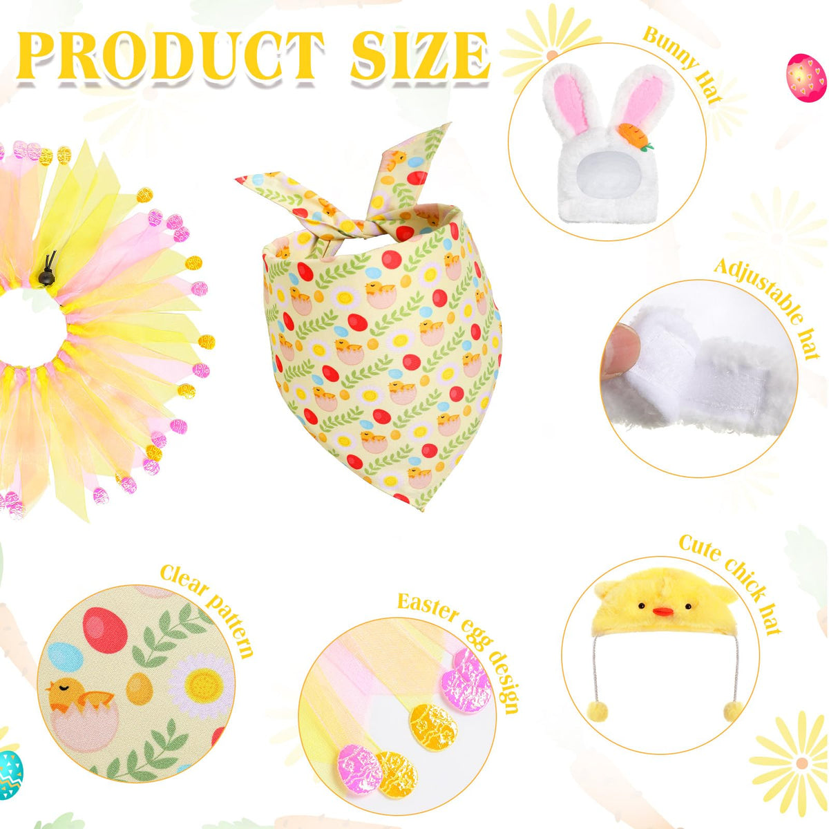 Abbylike Easter goose outfit bandana brings color to garden decor.