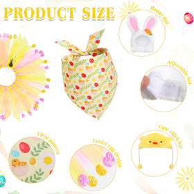 Abbylike Easter goose outfit bandana brings color to garden decor.