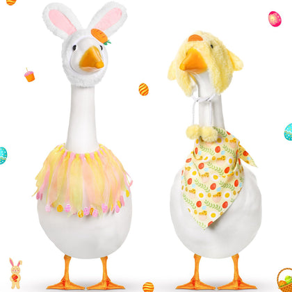 Abbylike Easter goose outfit chick hat adds playful charm to your yard display.