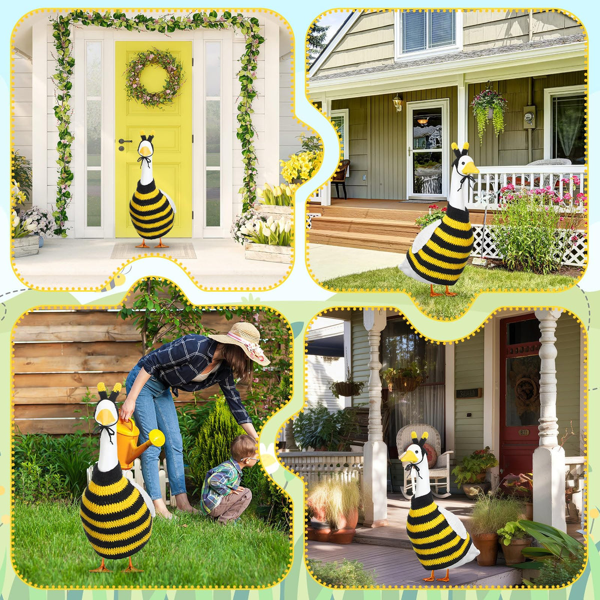Abbylike easy-assembly porch goose costume for outdoor setups.